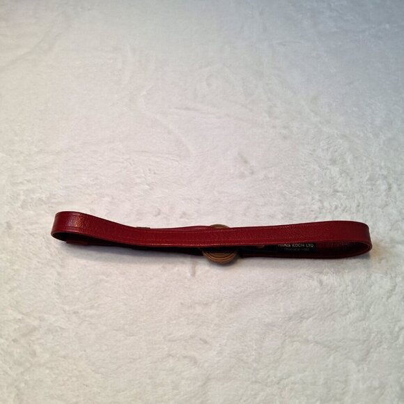 Hans Koch Ltd Red Leather Belt Vintage Minimalist Adjustable Colorblock Retro main image 6